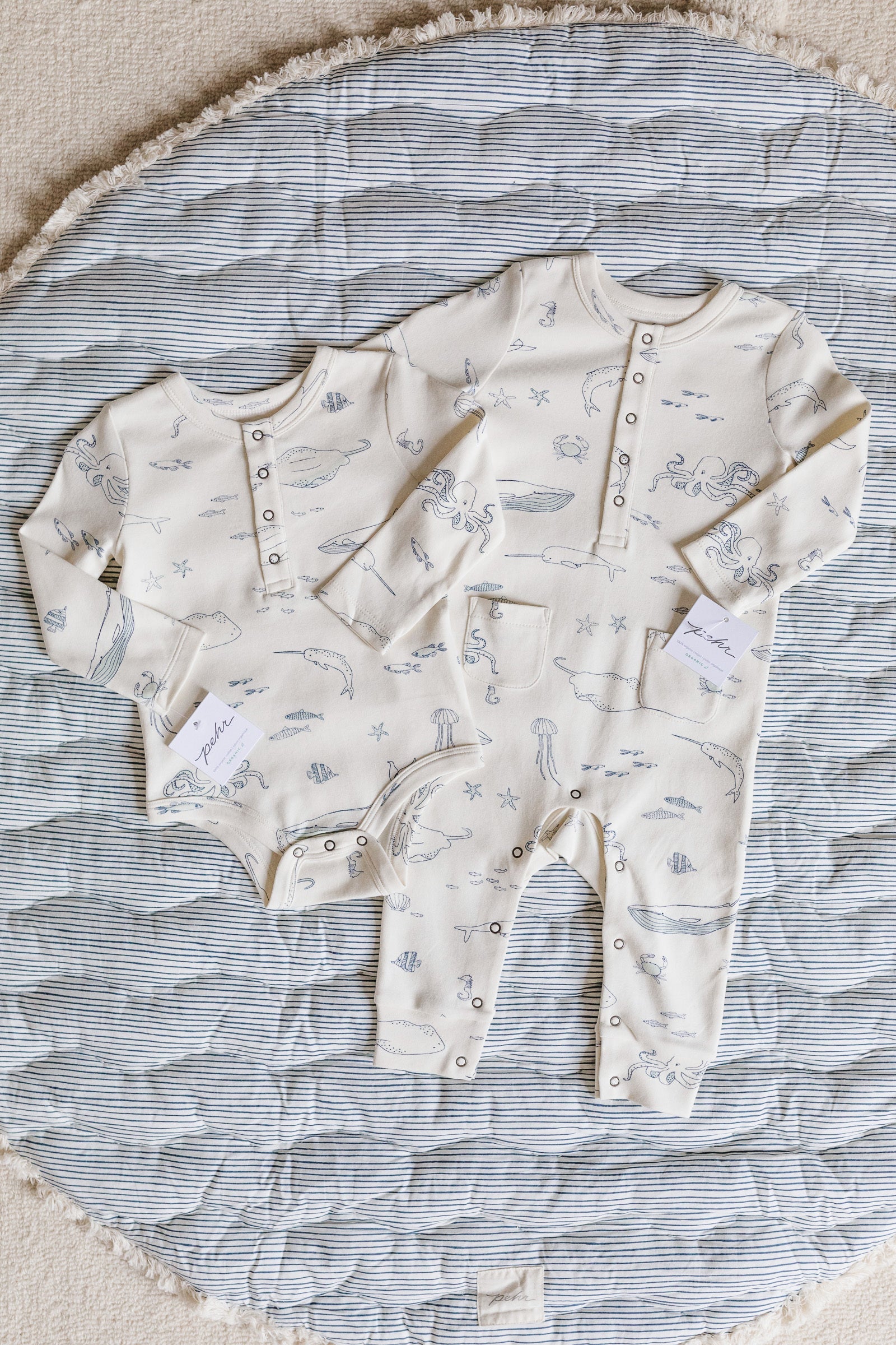 Pehr-Henley Patch Pocket Romper-Life Aquatic-5