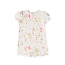 Short Sleeve Puff Romper - Sea Bloom
