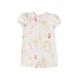 Short Sleeve Puff Romper - Sea Bloom