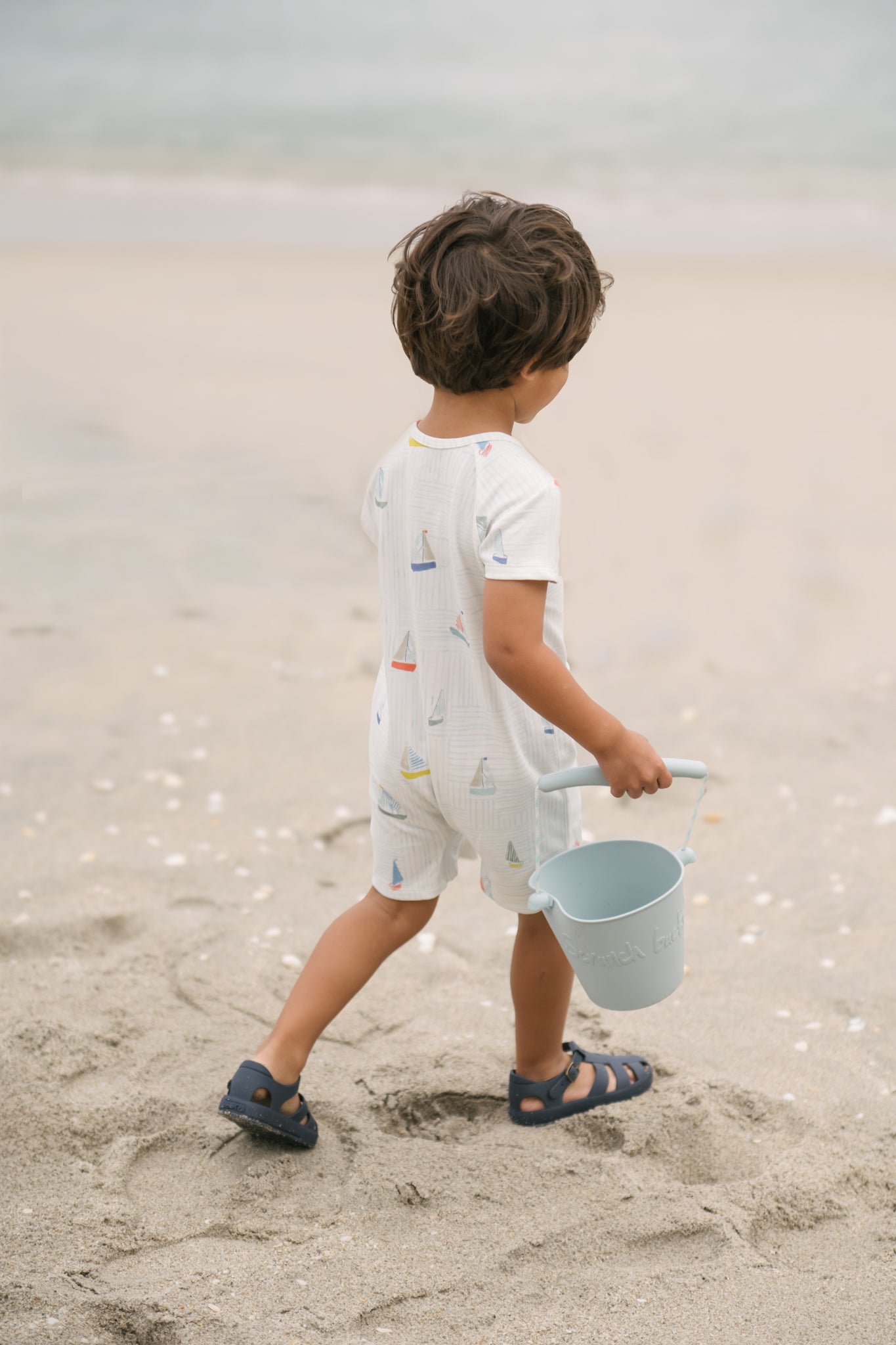 Short Sleeve Pocket Romper- Set Sail