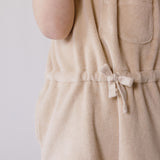 Pehr-Classic Terry Drawstring Romper-Sand-Toddler-2