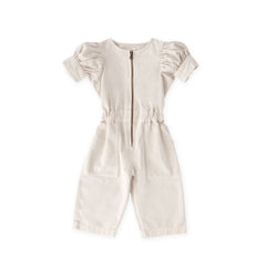 Pehr-Vintage Twill Puff Sleeve Jumpsuit-Natural-1