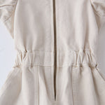 Pehr-Vintage Twill Puff Sleeve Jumpsuit-Natural-2