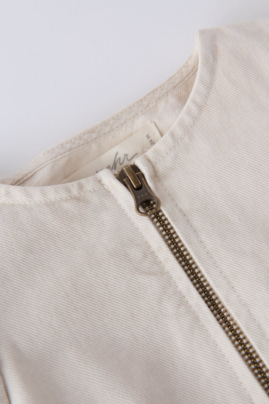 Pehr-Vintage Twill Puff Sleeve Jumpsuit-Natural-3