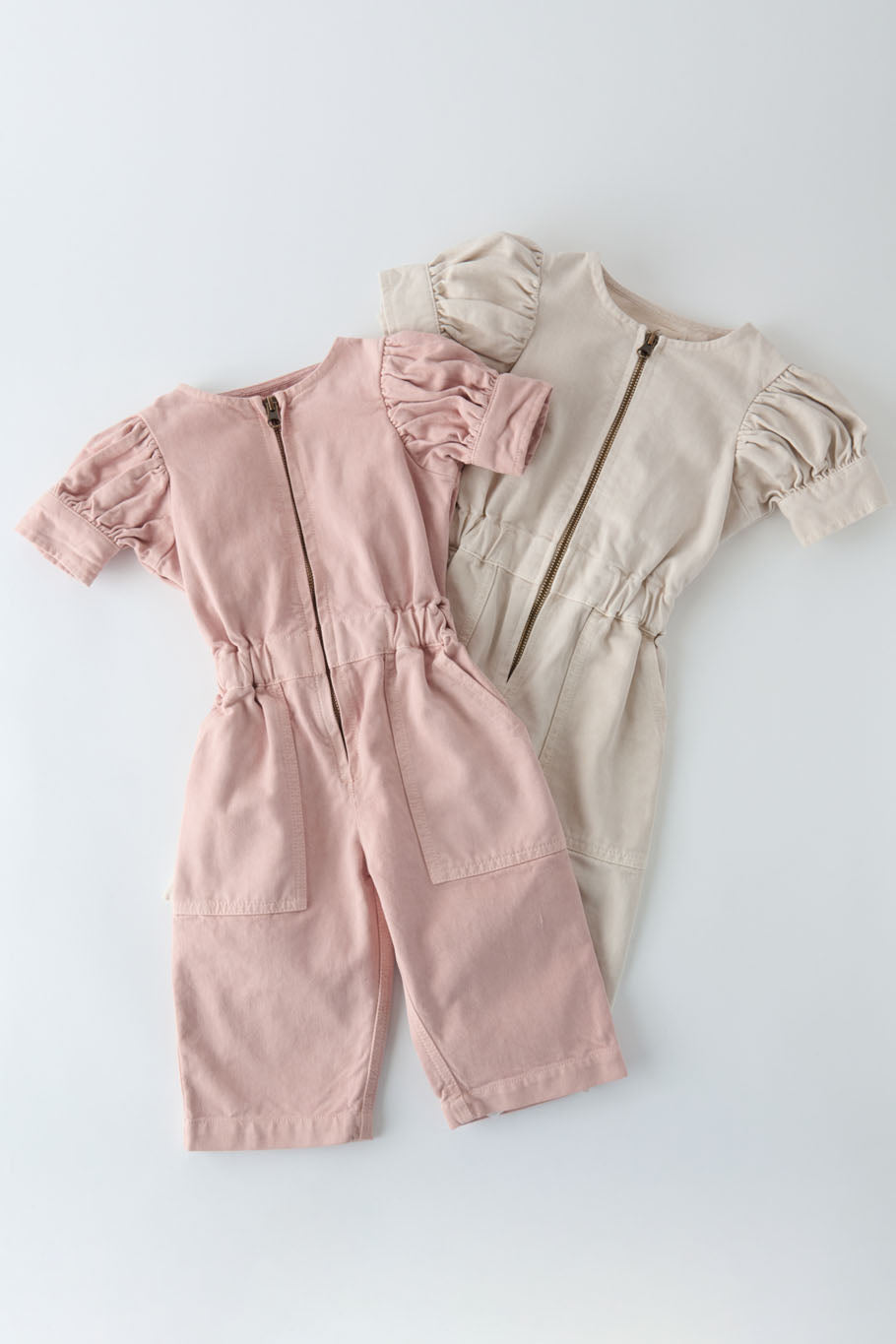 Pehr-Vintage Twill Puff Sleeve Jumpsuit-Natural-7