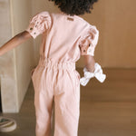 Pehr-Vintage Twill Puff Sleeve Jumpsuit-Peony-4