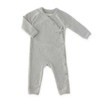 Pointelle Knit Kimono Romper - Soft Sea