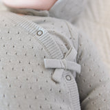 Pointelle Knit Kimono Romper - Soft Sea