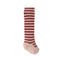 Pehr-Striped Ribbed Tights with Grips-Soft Peony - Mulberry Stripe-1