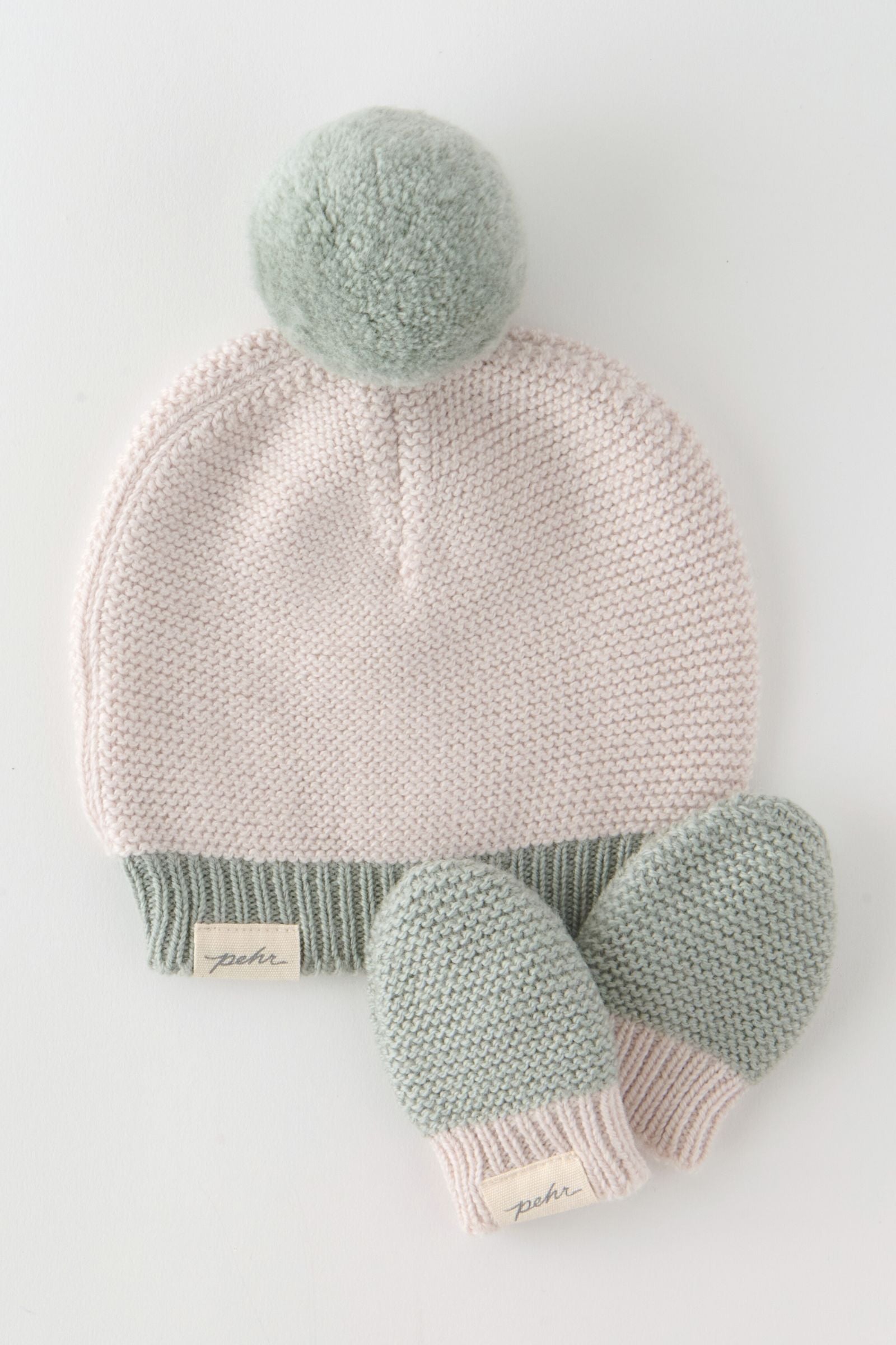 Pehr-Toddler Wool Knit Hat-Natural - Sage-4