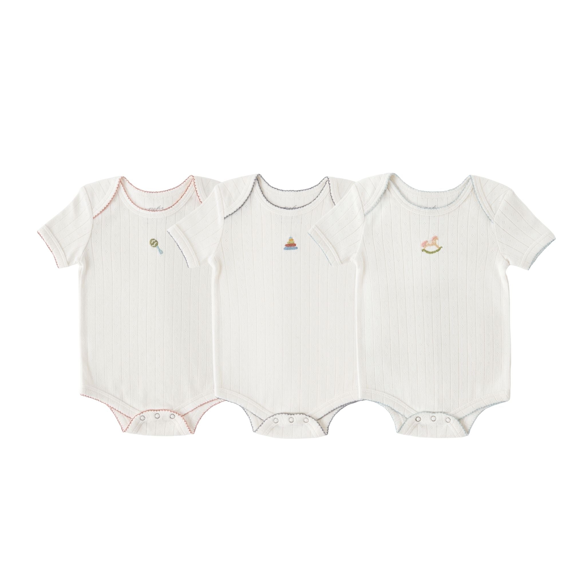 Petit Pehr Pointelle One-Piece 3-Pack - Playtime