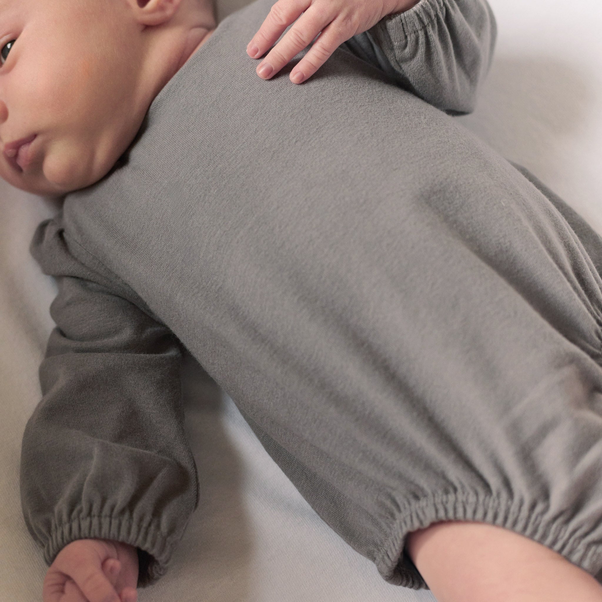 Pehr-Essentials Puff Sleeve One Piece-Newborn-Charcoal-2