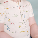 Pehr-Short Sleeve Henley One Piece- Crawling Critters-2