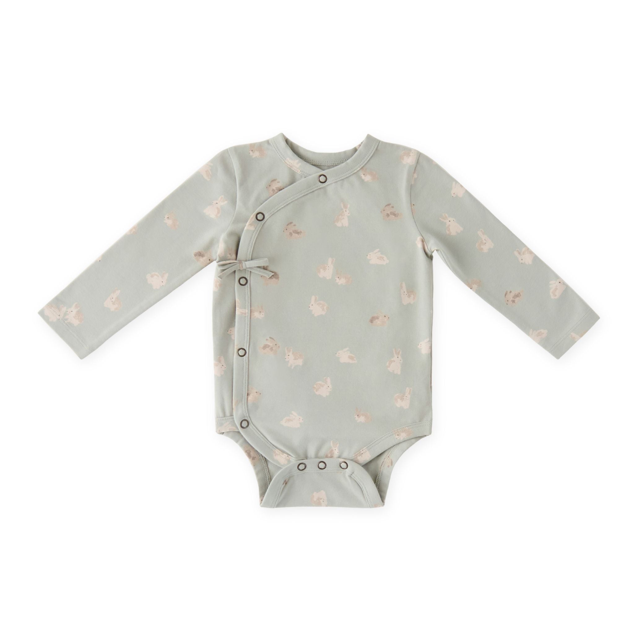 Pehr-The Littles Long Sleeve Kimono One Piece-Hoppy Bunny-Baby-1
