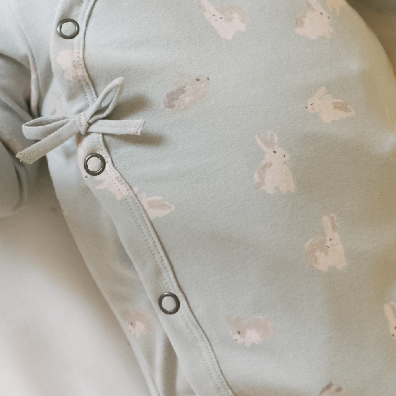 Pehr-The Littles Long Sleeve Kimono One Piece-Hoppy Bunny-Baby-2