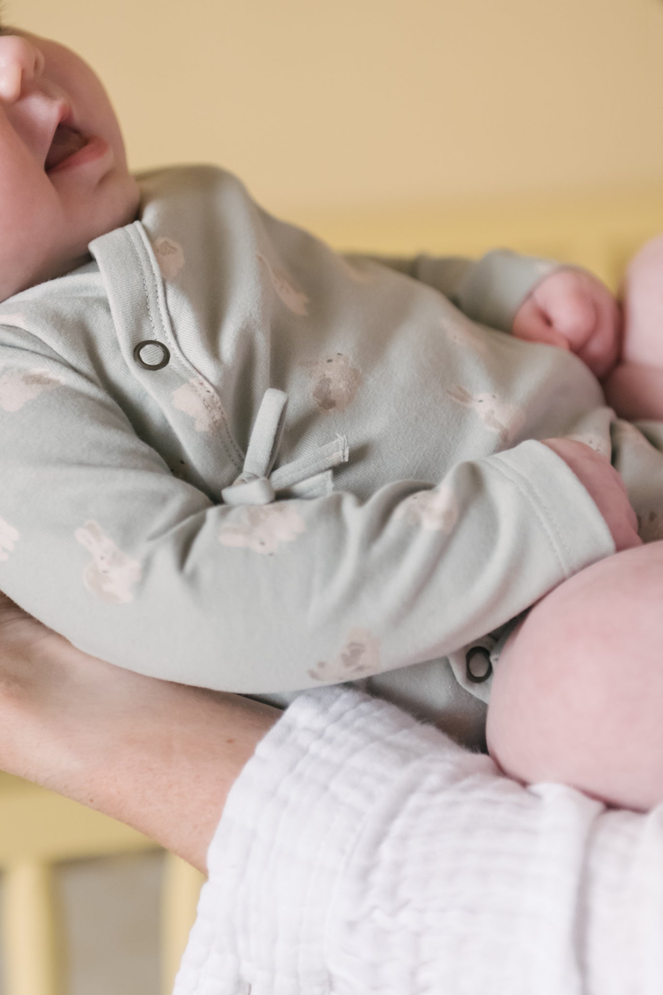 Pehr-The Littles Long Sleeve Kimono One Piece-Hoppy Bunny-Baby-4