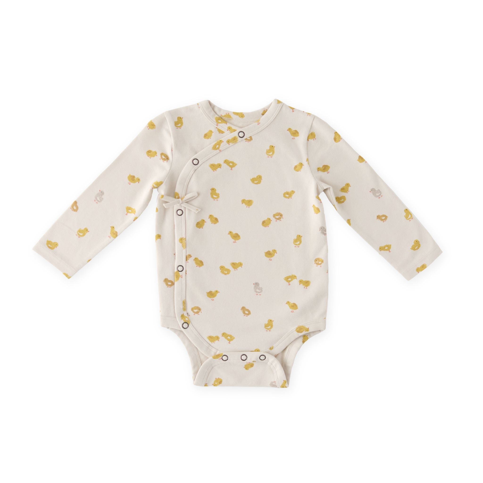 Pehr-The Littles Long Sleeve Kimono One Piece-Cheerful Chick-Baby-1