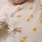 Pehr-The Littles Long Sleeve Kimono One Piece-Cheerful Chick-Baby-2