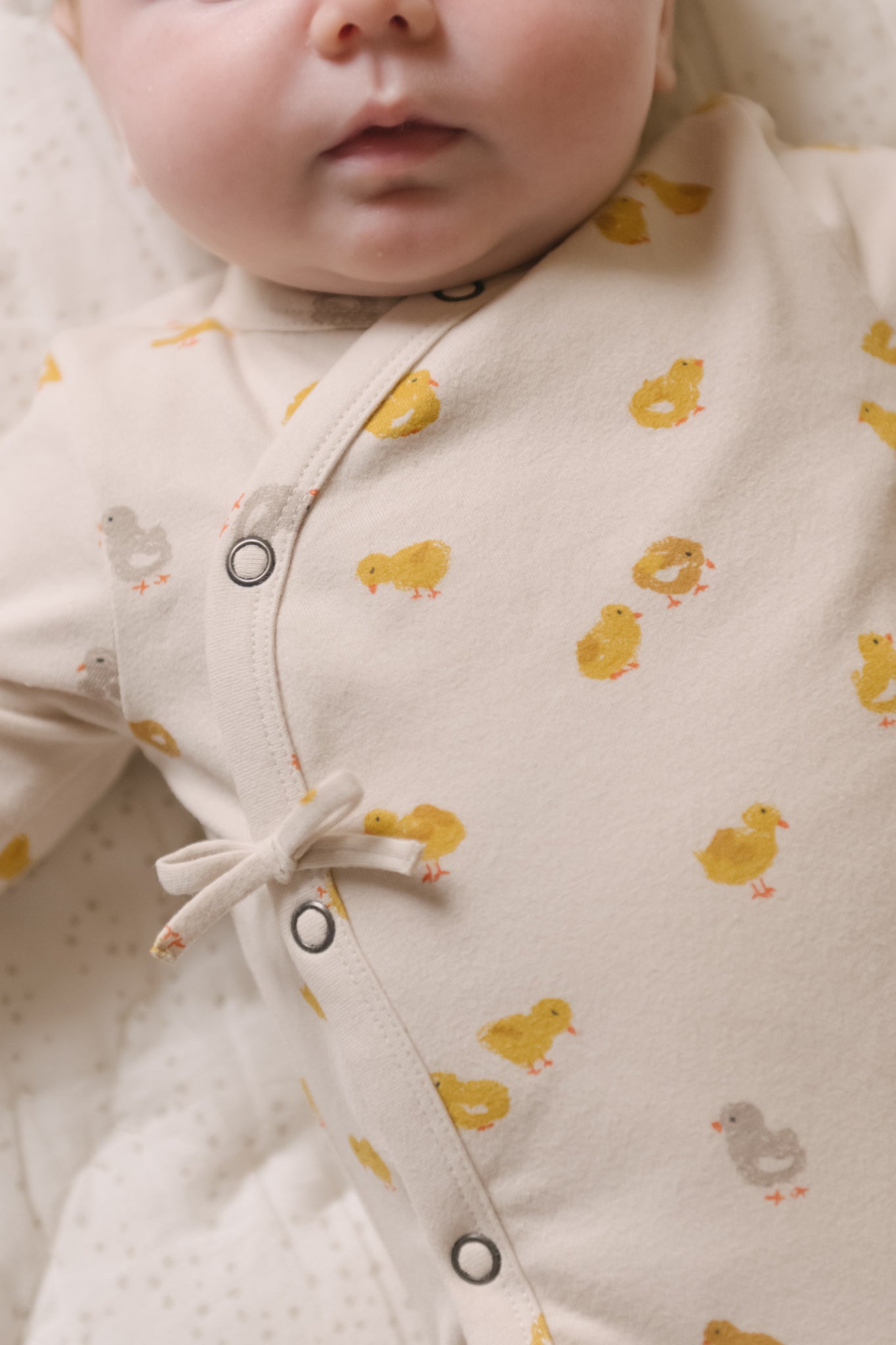 Pehr-The Littles Long Sleeve Kimono One Piece-Cheerful Chick-Baby-2