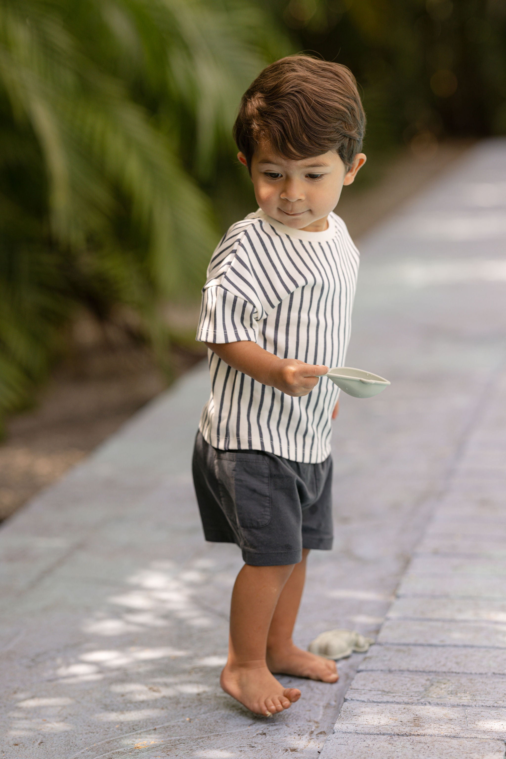 Pehr-Dropped Shoulder Short Sleeve T-Shirt-Stripes Away Ink Blue-5