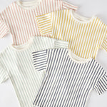 Pehr-Dropped Shoulder Short Sleeve T-Shirt-Stripes Away Ink Blue-6