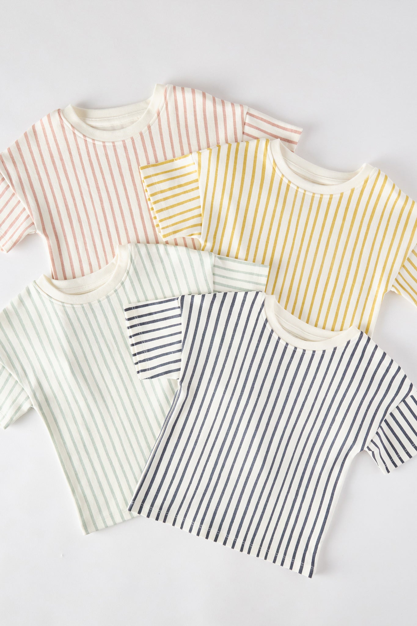 Pehr-Dropped Shoulder Short Sleeve T-Shirt-Stripes Away Ink Blue-6