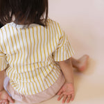 Pehr-Dropped Shoulder Short Sleeve T-Shirt-Stripes Away Marigold-5