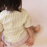 Pehr-Dropped Shoulder Short Sleeve T-Shirt-Stripes Away Marigold-5