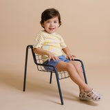 Pehr-Dropped Shoulder Short Sleeve T-Shirt-Stripes Away Marigold-6