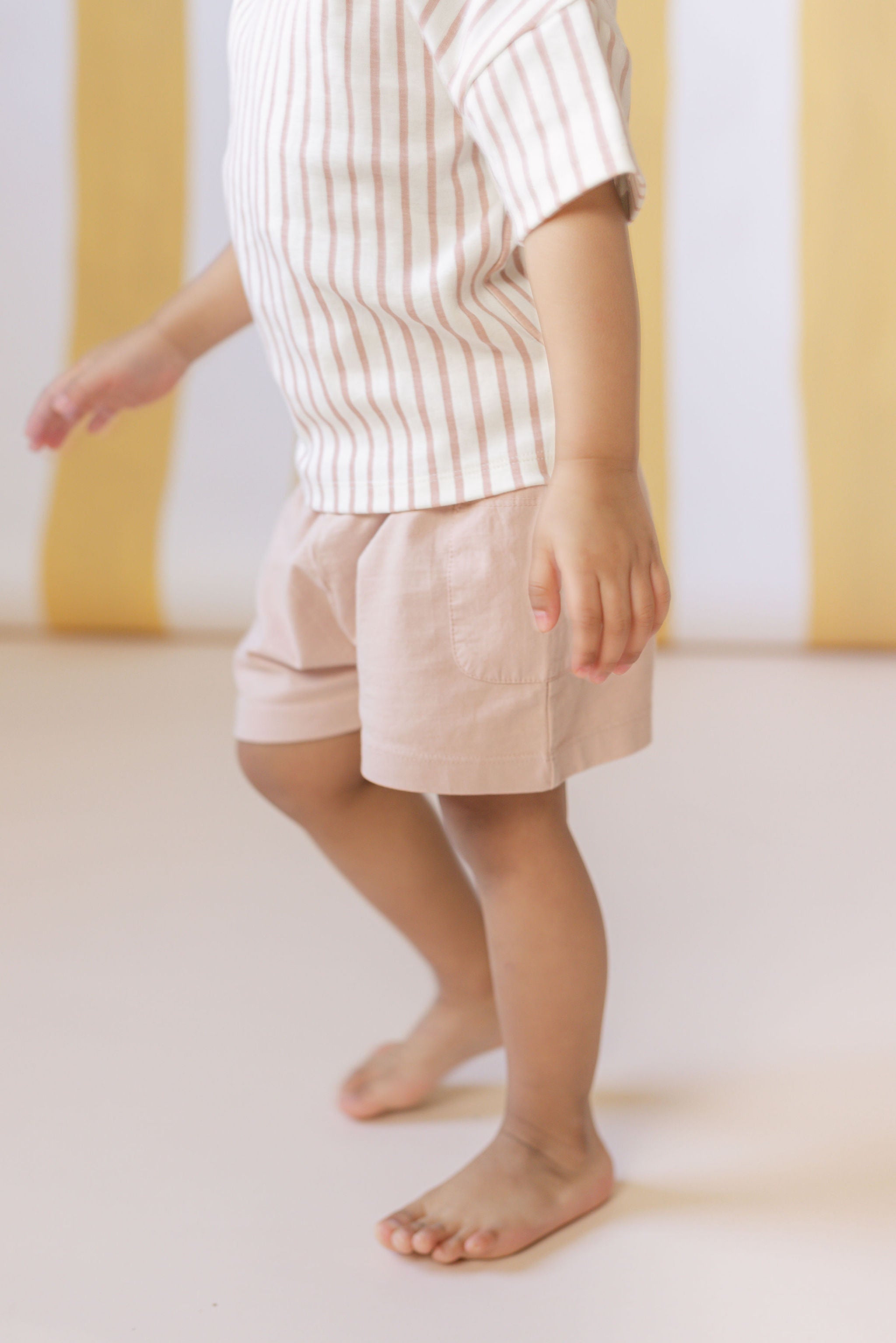 Pehr-Dropped Shoulder Short Sleeve T-Shirt-Stripes Away Peony-5