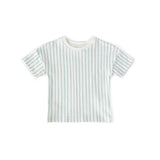 Pehr-Dropped Shoulder Short Sleeve T-Shirt-Stripes Away Sea-1
