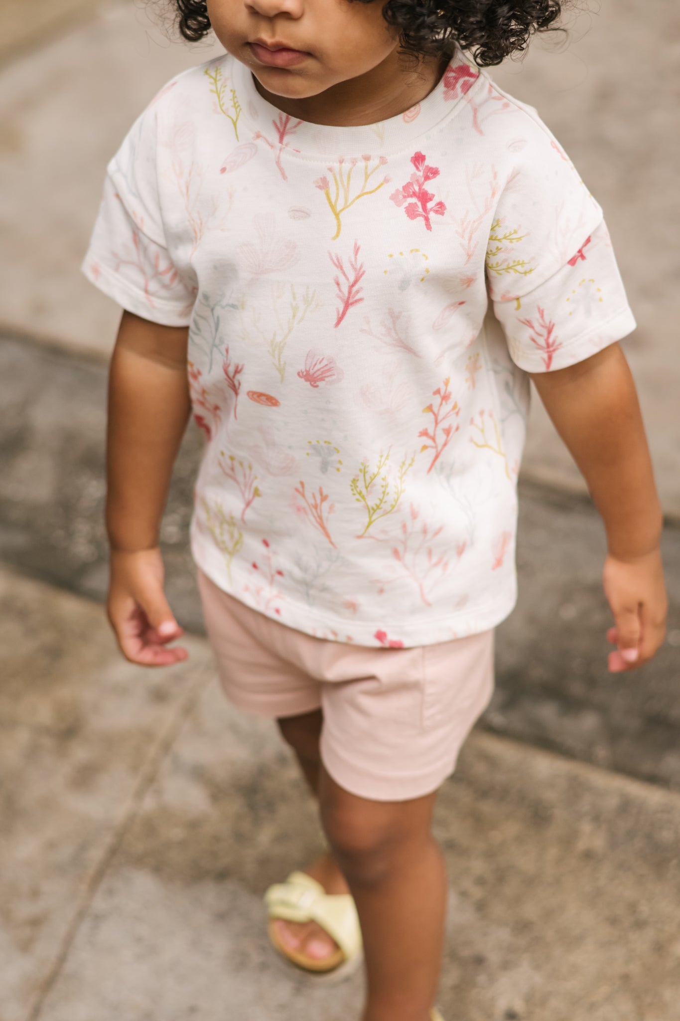 Dropped Shoulder Short Sleeve T-Shirt- Sea Bloom