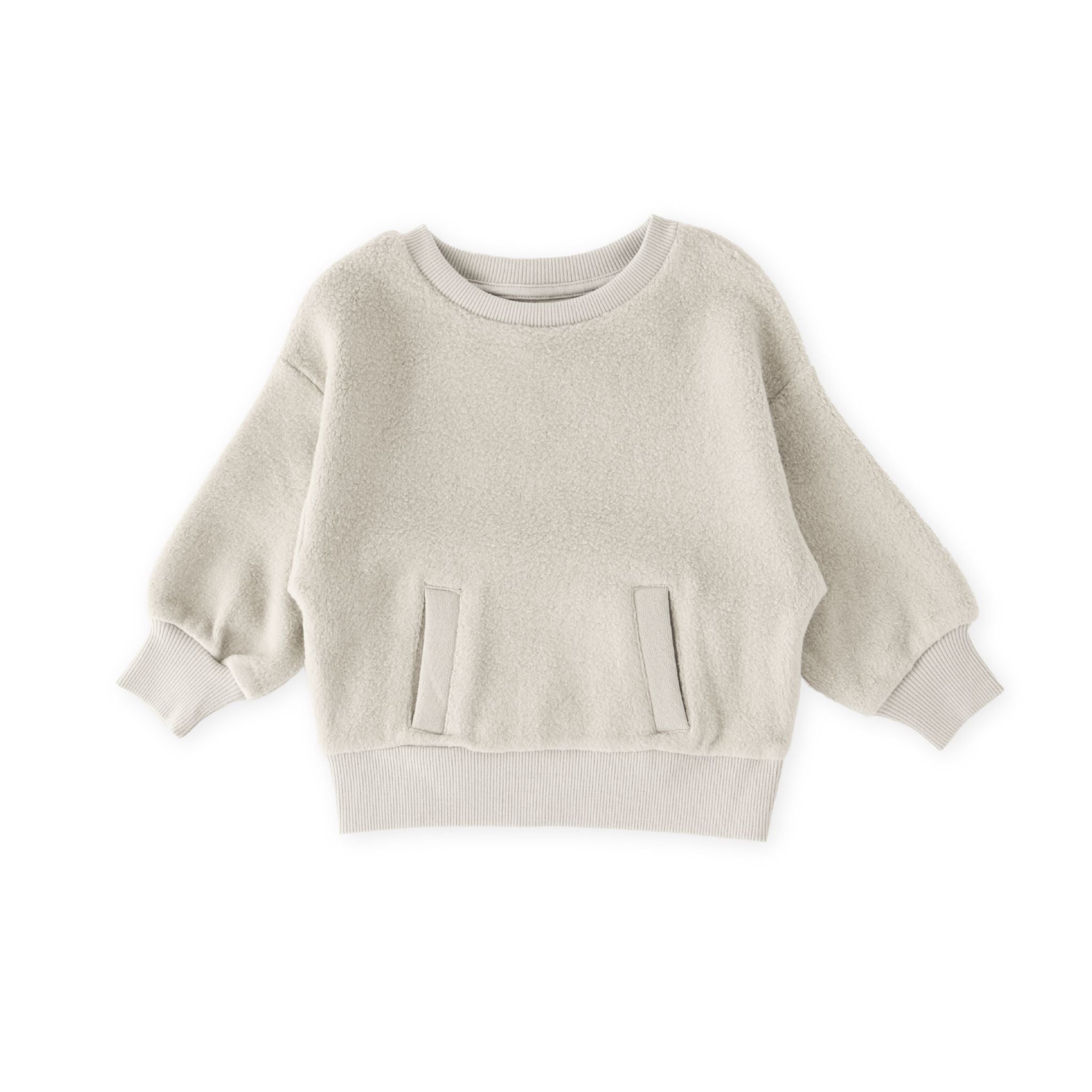 Pehr-Teddy Fleece Dropped Shoulder Sweatshirt-Stone-1