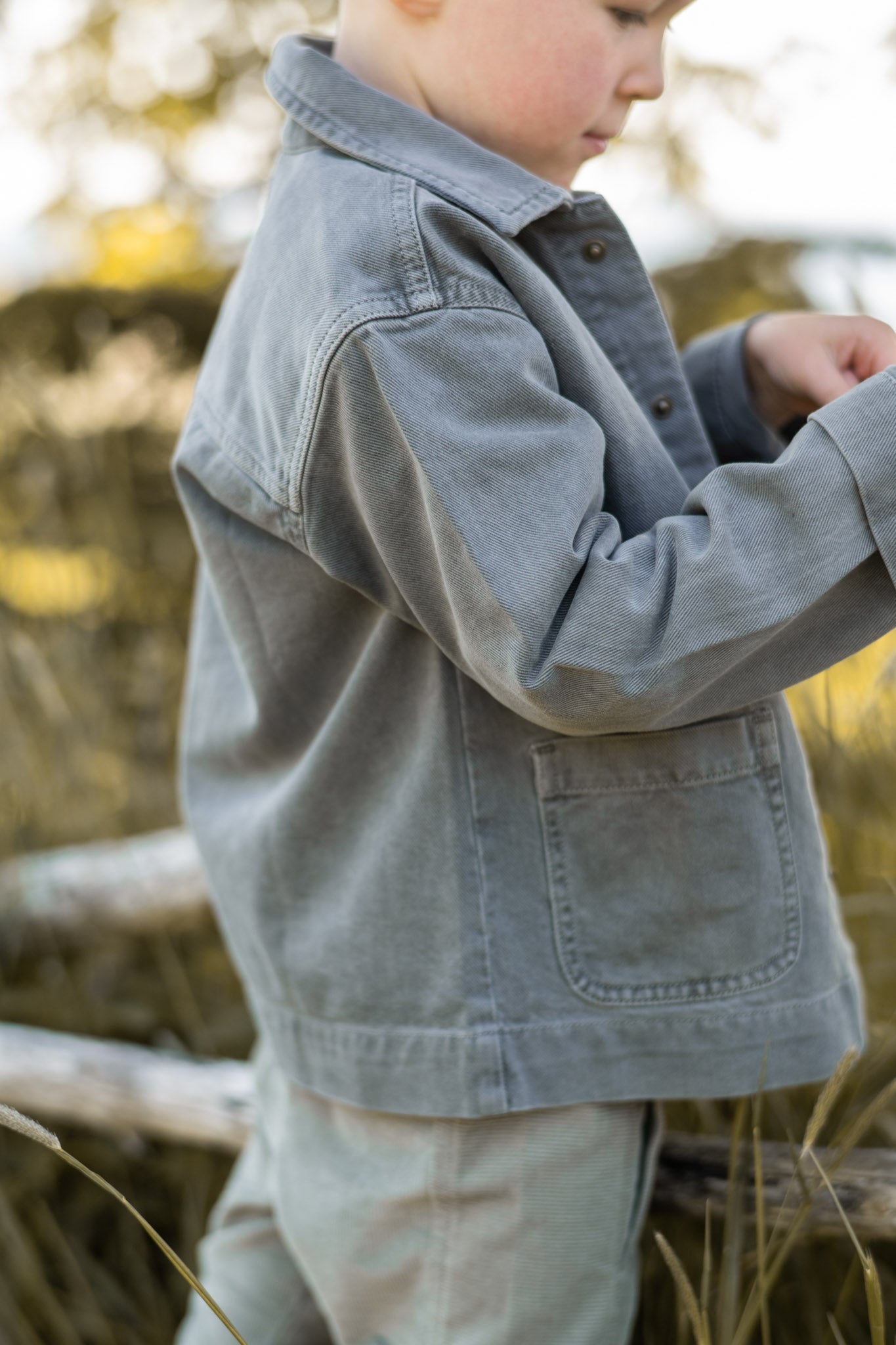 Pehr-Vintage Twill Chore Jacket-Charcoal-4
