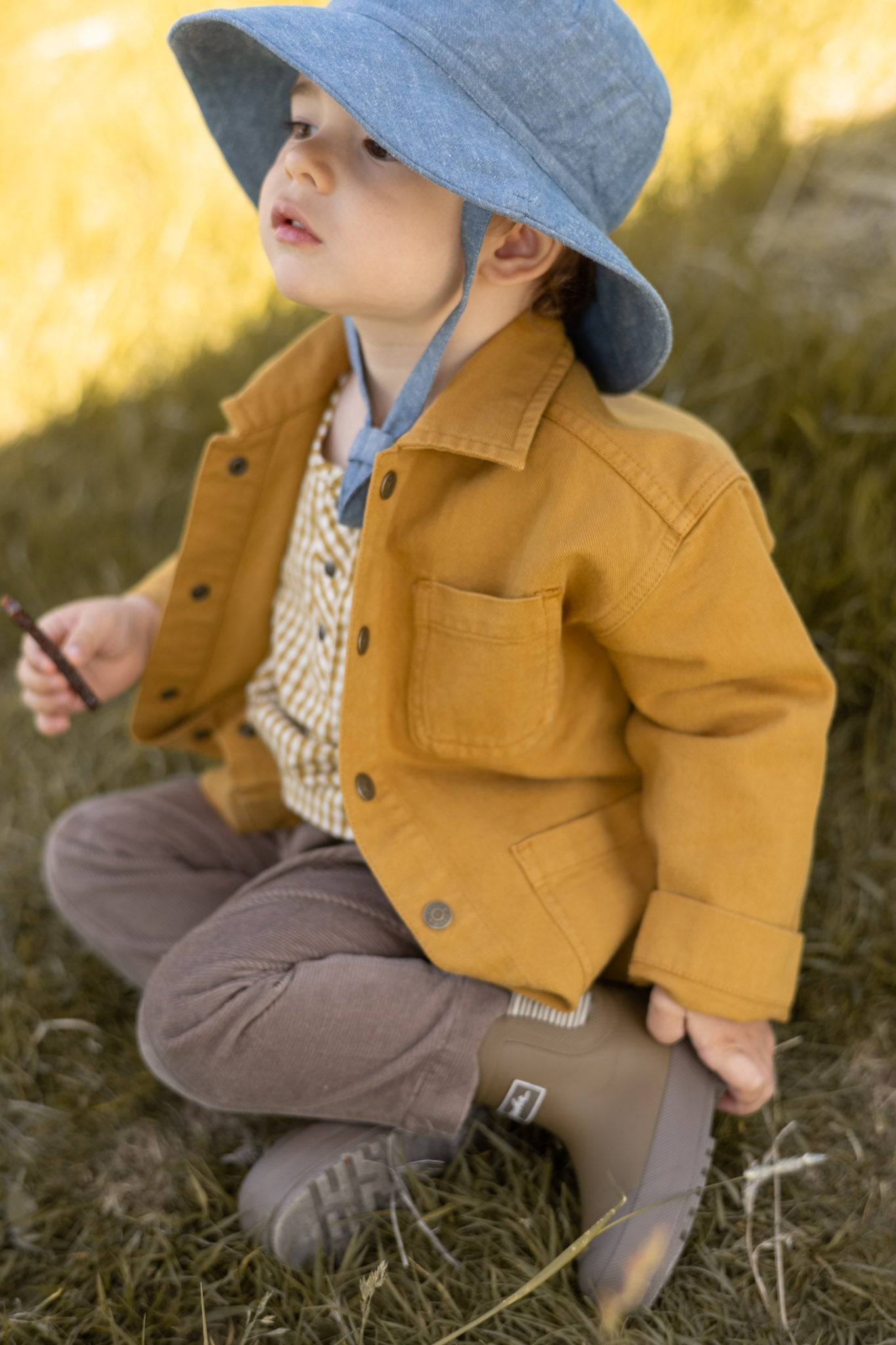 Pehr-Vintage Twill Chore Jacket-Caramel-3