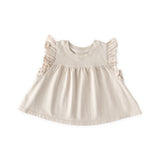 Pehr-Garment Dye Ruffle T-Shirt-Sand-1