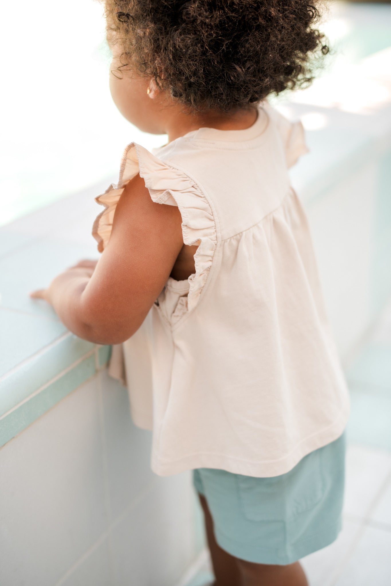 Pehr-Garment Dye Ruffle T-Shirt-Sand-3