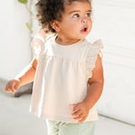Pehr-Garment Dye Ruffle T-Shirt-Sand-4
