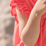 Pehr-Garment Dye Ruffle T-Shirt-Raspberry-3