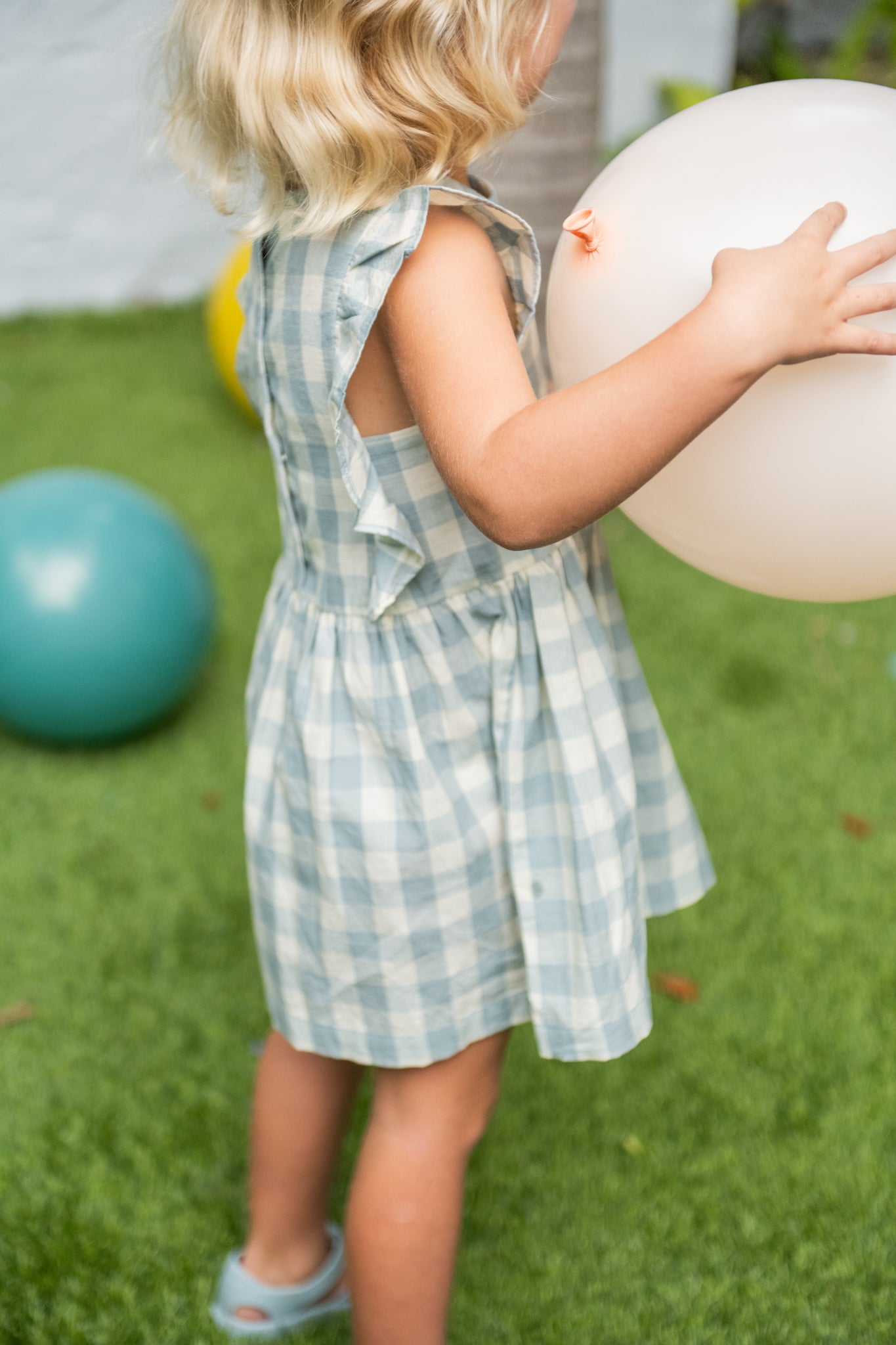 Checkmate Flutter Dress-Pond