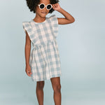 Checkmate Flutter Dress-Pond