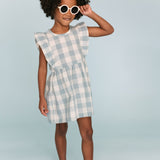 Checkmate Flutter Dress-Pond