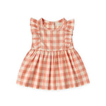 Checkmate Flutter Dress-Melon