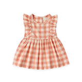Checkmate Flutter Dress-Melon