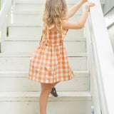 Checkmate Flutter Dress-Melon