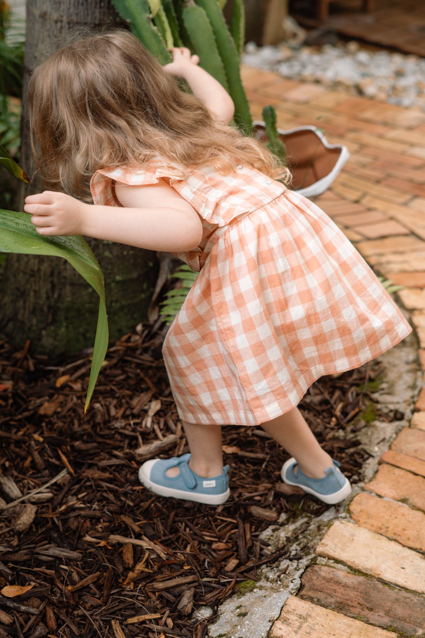 Checkmate Flutter Dress-Melon