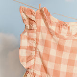 Checkmate Flutter Dress-Melon