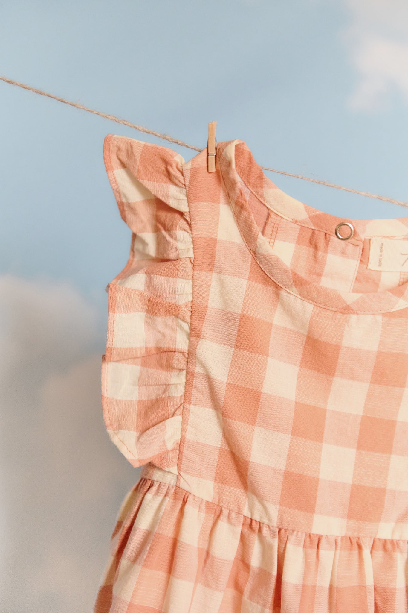 Checkmate Flutter Dress-Melon