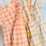 Checkmate Flutter Dress-Melon