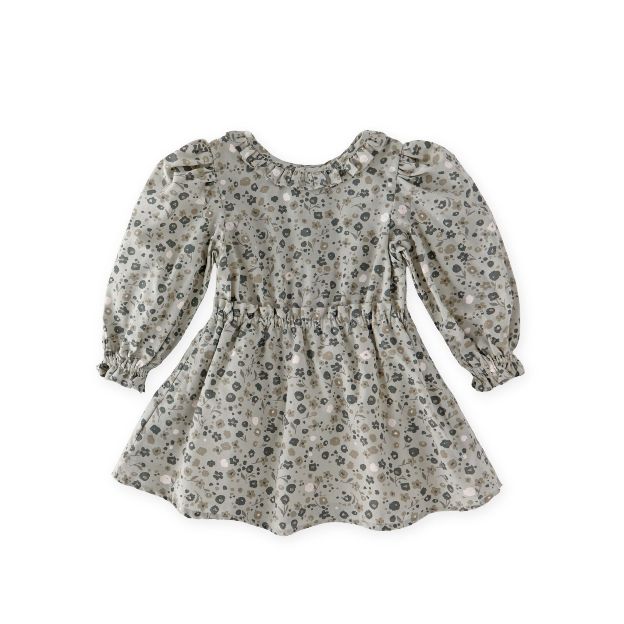 Pehr-Ruffle Puff Sleeve Dress-Forget-Me-Not-1